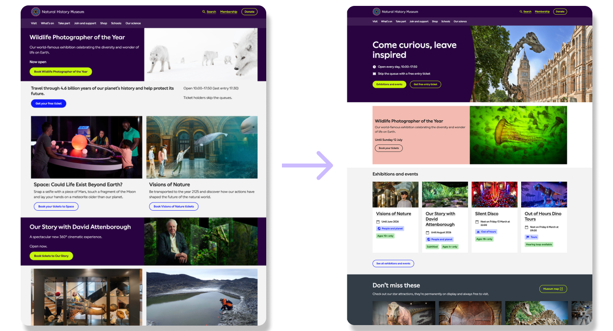 Redesigning the homepage